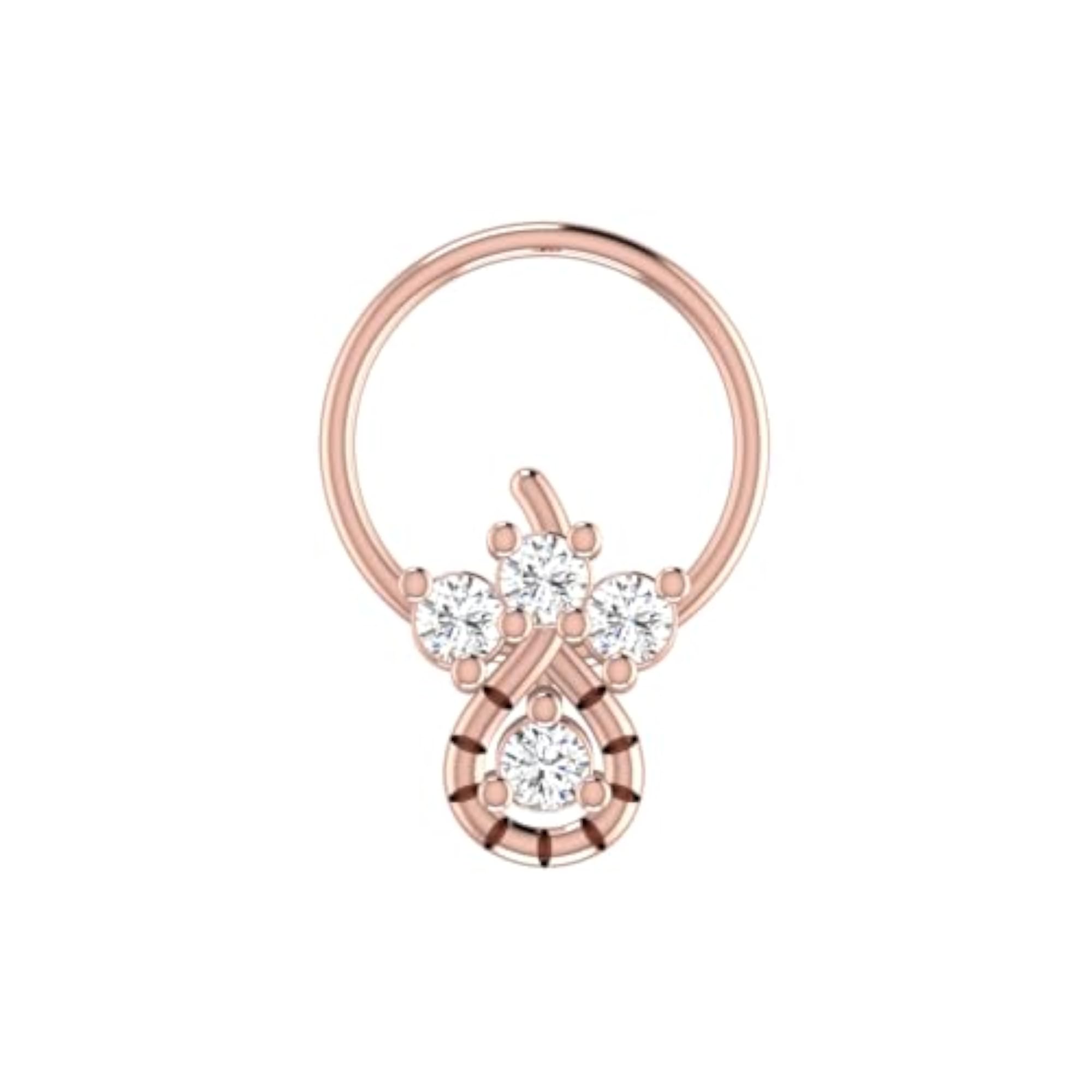 Women's 9K BIS Hallmarked Rose Gold Stud Nosering